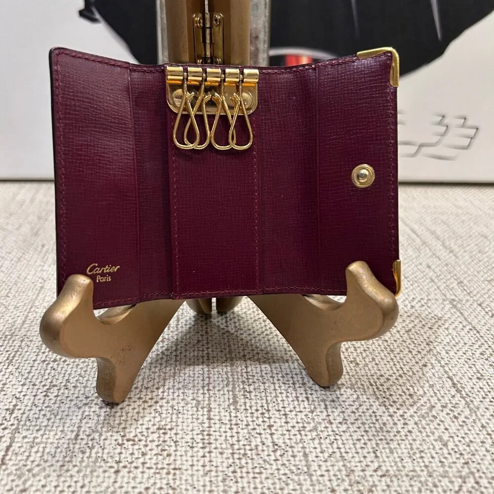 Cartier Leather 4-Key Key Holder in Bordeaux - Picture 4 of 6